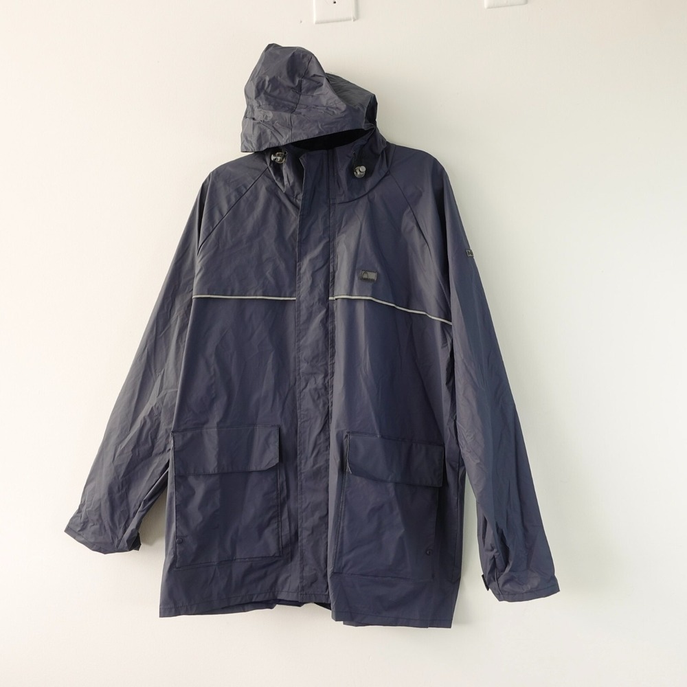Gorpcore Tech Windbreaker Jacket Mens L Navy Blue HEAD Hoodie Waterproof
